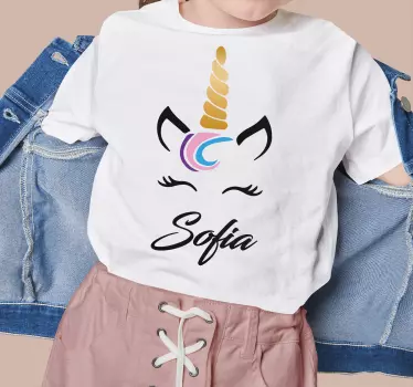 Cute unicorn personalized baby t-shirt - TenStickers