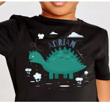 dinosaur with personalised name Kids shirt - TenStickers