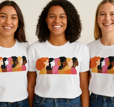 Diverse women profile t-shirt - TenStickers