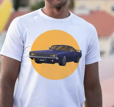 Father and son t-shirts classic muscle car design - TenStickers
