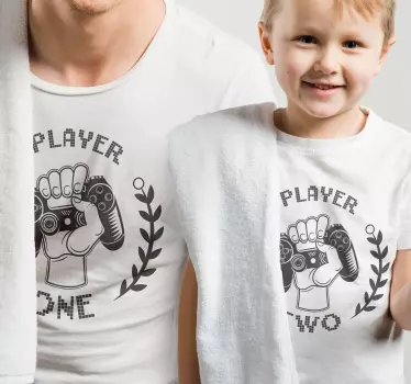 Father and son t-shirts gamer duo clothing - TenStickers