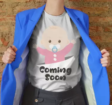 Funny Coming Soon Maternity Baby t-shirt - TenStickers