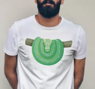 Green snakelike design t-shirt - TenStickers