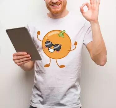 Happy orange character t-shirt - TenStickers