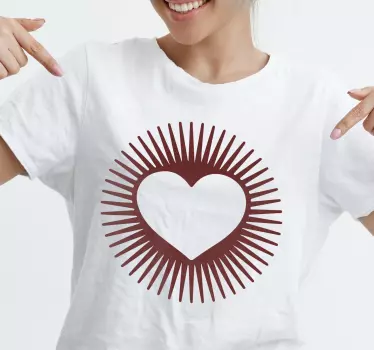 Heart radiating love t-shirt - TenStickers
