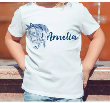 Horse personalised Kids shirt - TenStickers