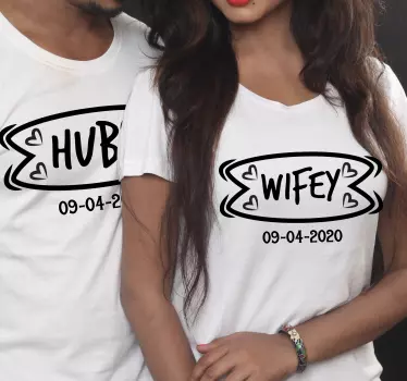 Hubs/Wifey quote matching shirts for couples - TenStickers