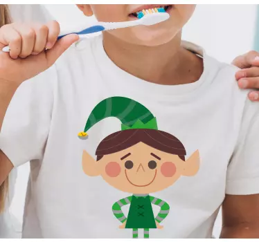 Kids t-shirt cheerful holiday elf design - TenStickers