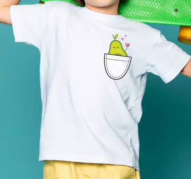 Kids t-shirt cute avocado pocket design - TenStickers
