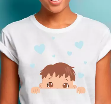 Kids t-shirt cute child with hearts design - TenStickers