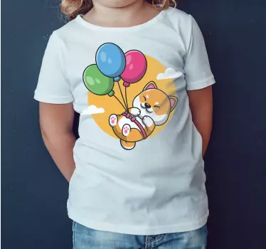 Kids t-shirt cute puppy with balloons - TenStickers