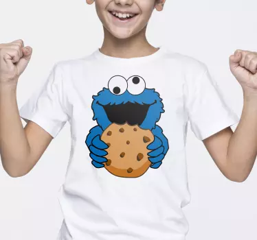 Kids t-shirt happy cookie monster - TenStickers