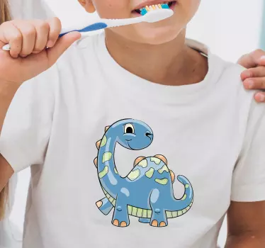 Kids t-shirt happy dinosaur smiles - TenStickers