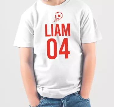 Kids t-shirt liam soccer game - TenStickers