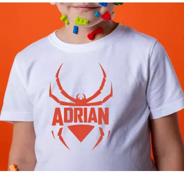 Kids t-shirt spider-themed name tee - TenStickers
