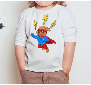 Kids t-shirt superhero dog adventure - TenStickers