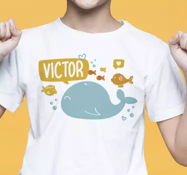 Kids t-shirt whale theme personalized shirt - TenStickers
