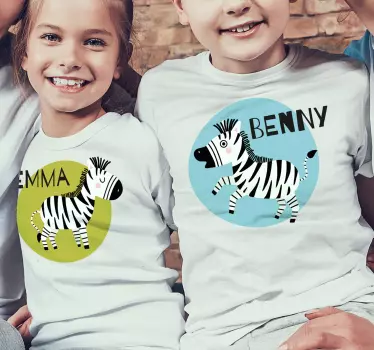 Kids t-shirt with adorable zebra designs - TenStickers