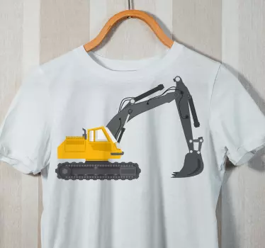 Kids t-shirt yellow excavator machine design - TenStickers
