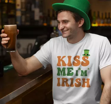 kiss me I'm Irish custom t-shirt - TenStickers