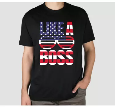 Like A Boss Style US flag t-shirt - TenStickers