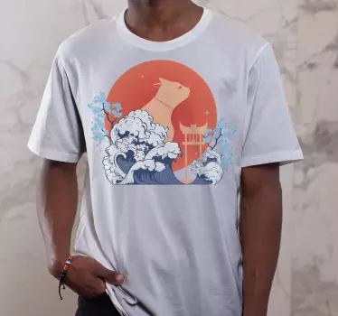 Majestic cat waves t-shirt - TenStickers
