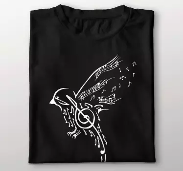 Musical notes birds t-shirt - TenStickers
