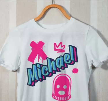Name graffiti with ghosts in pink shirt - TenStickers