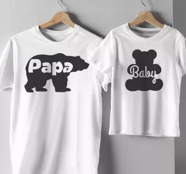 Papa and baby bear Father  and son matching shirts - TenStickers