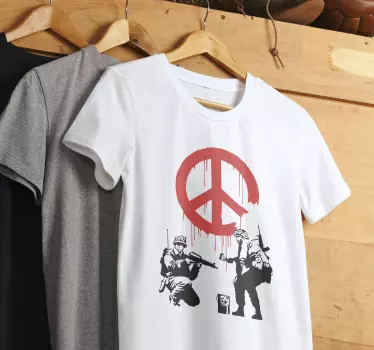 Peace symbol soldiers t-shirt - TenStickers