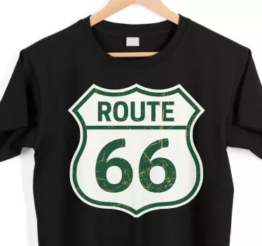 Route 66 green t-shirt - TenStickers