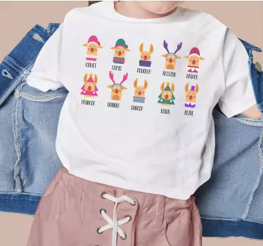 Santa's Reindeer names christmas tee shirts - TenStickers