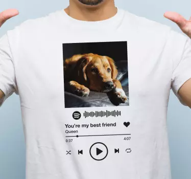Spotify with text and image t-shirt - TenStickers