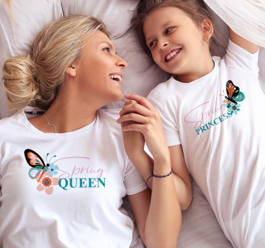 Spring princess and queen Mother daughter t-shirt - TenStickers