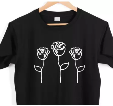 T-shirt minimalist rose blossom trio - TenStickers