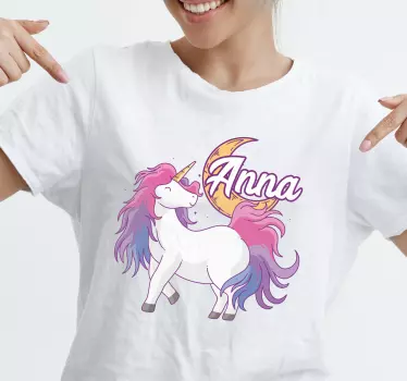 Unicorn name personalization baby t-shirt - TenStickers