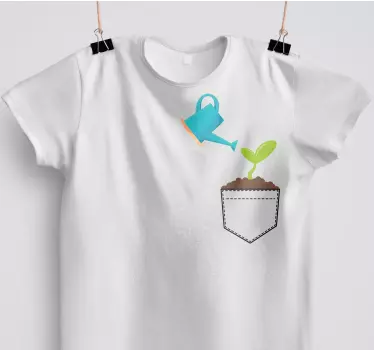 Watering can and plant t-shirt - TenStickers