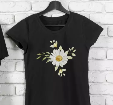 White daisy floral charm t-shirt - TenStickers