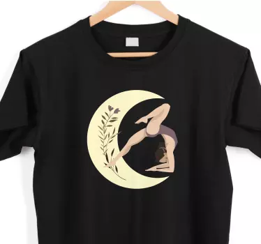 Yoga pose on moon t-shirt - TenStickers