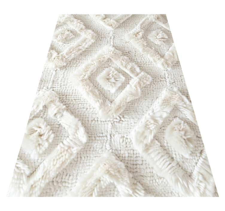 diamond pattern white vinyl rug - TenStickers