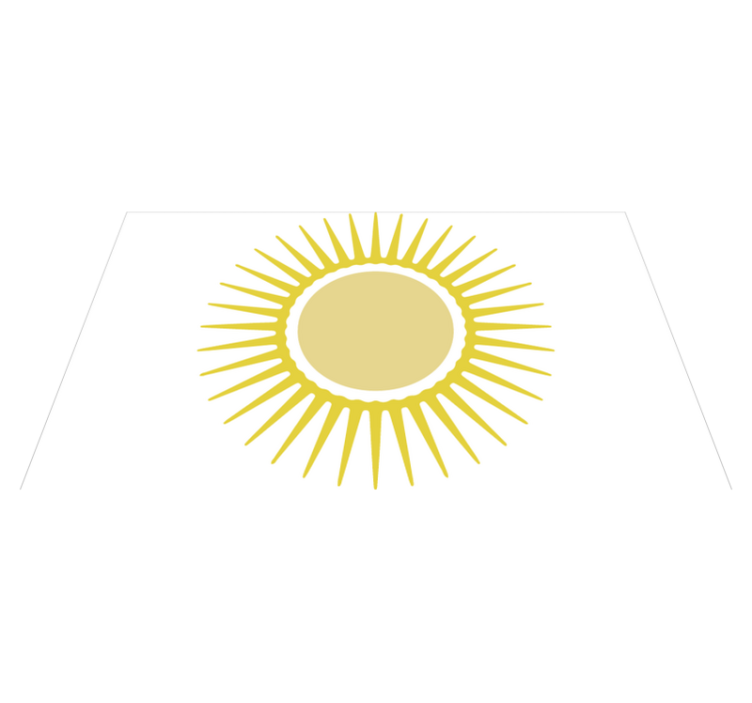 Yellow sun white vinyl rug - TenStickers
