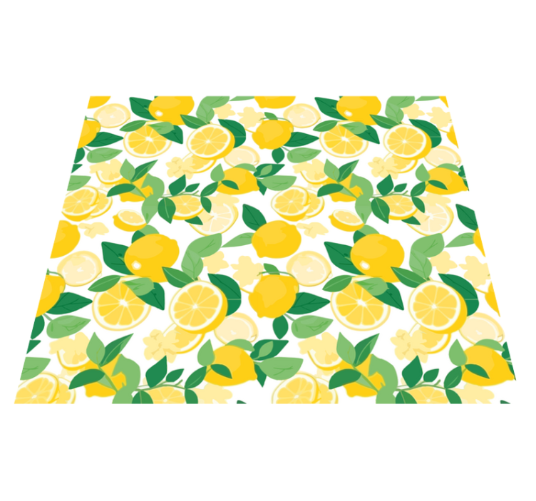 Lemon slice pattern yellow vinyl rug - TenStickers