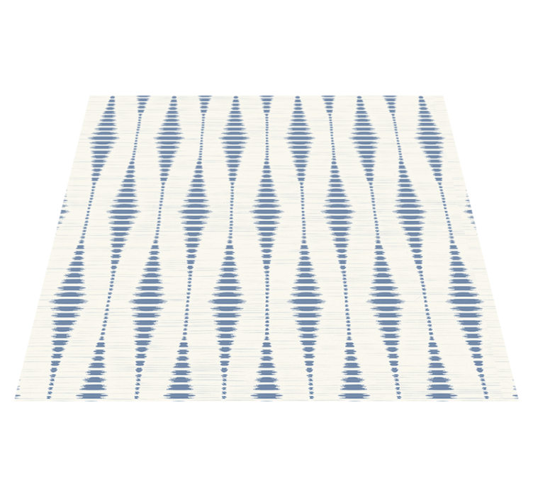 "Rabaul Ikat" blue and beige modern vinyl rug - TenStickers