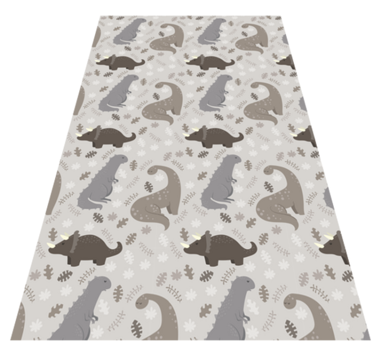 Dinosaurs grey pattern animal vinyl rug - TenStickers