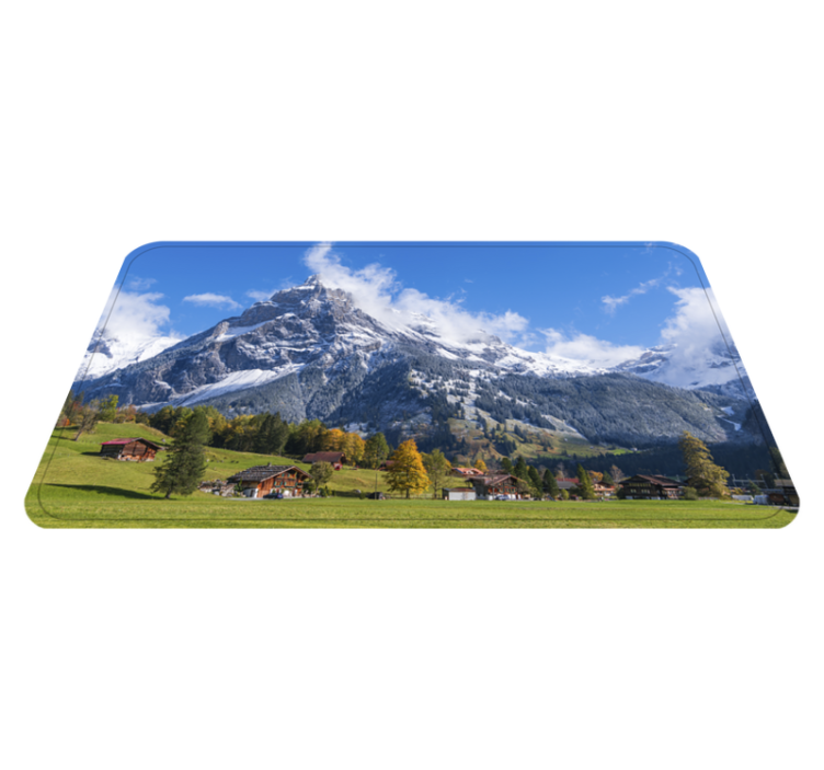 Alps view bathroom vinyl rug - TenStickers