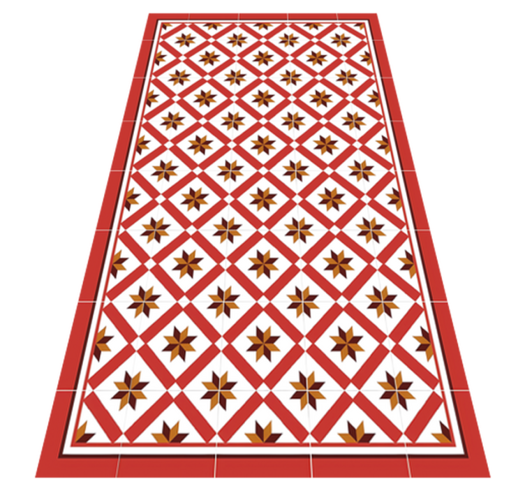 Hydraulic Red kitchen vinyl rug - TenStickers