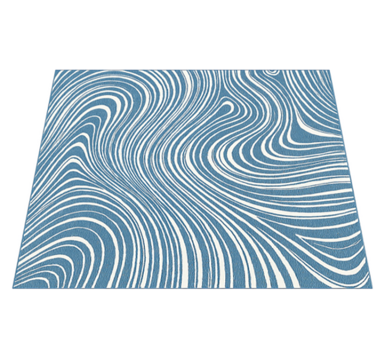 Abstract blue waves outdoor vinyl rug - TenStickers