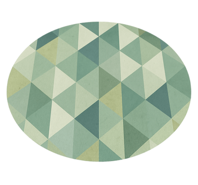 Geometric triangles design green vinyl rug - TenStickers