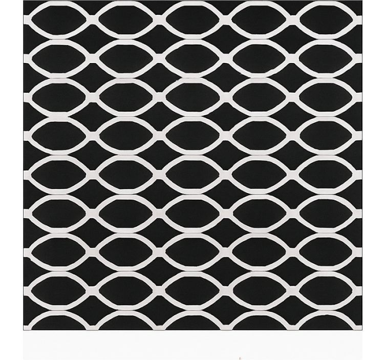 Monochrome oval design dining room vinyl rug - TenStickers