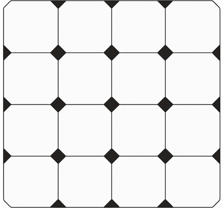 Checkered diamond print  kitchen vinyl rug - TenStickers